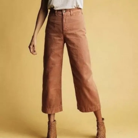 WE THE FREE- Patti High Rise Wide Leg Crop Pant Size 25 Chili Flake Terracotta